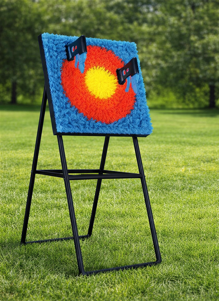 Foam axe throwing and lawn dart combo game set for backyard parties